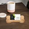 Desktop Business Card Holder Dog Bone Shape Curved Thick Wooden Stable Anti-slip Hospital Card Display Stand Office Card Organizer