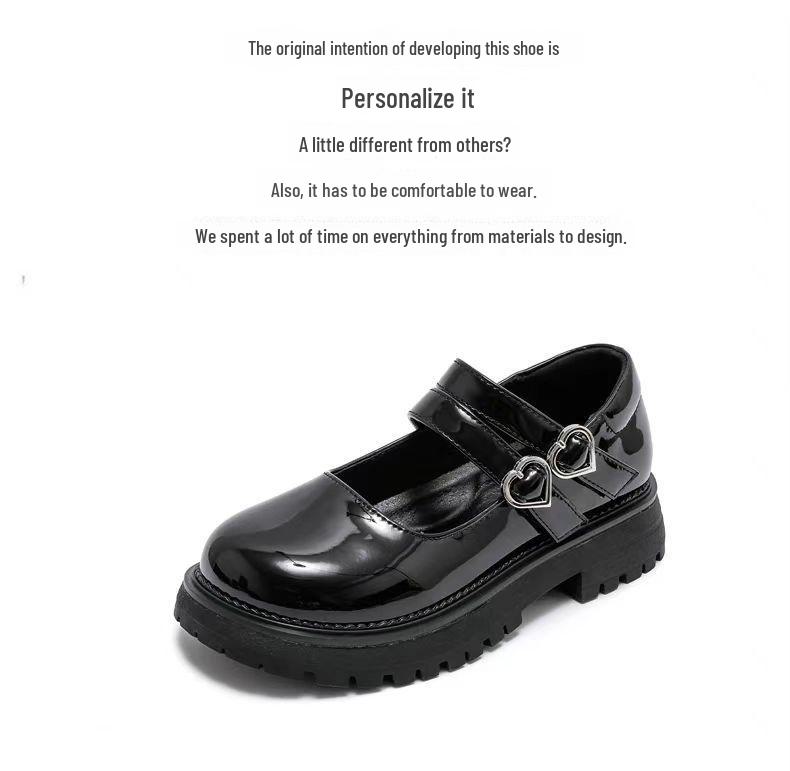 Туфли Мэри Джейн из белой кожи для девочек - Мягкая подошва, Круглый носок, Осенний стиль