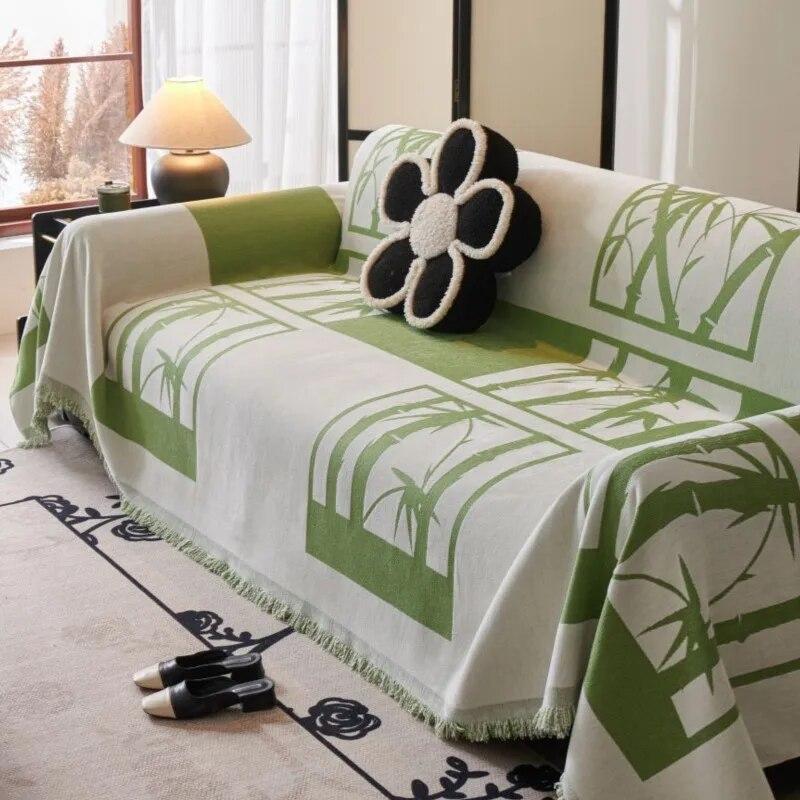 Бамбуковый коврик для дивана, регулируемый диван, одеяло, диван для гостиной, современное покрывало для кемпинга, пикника