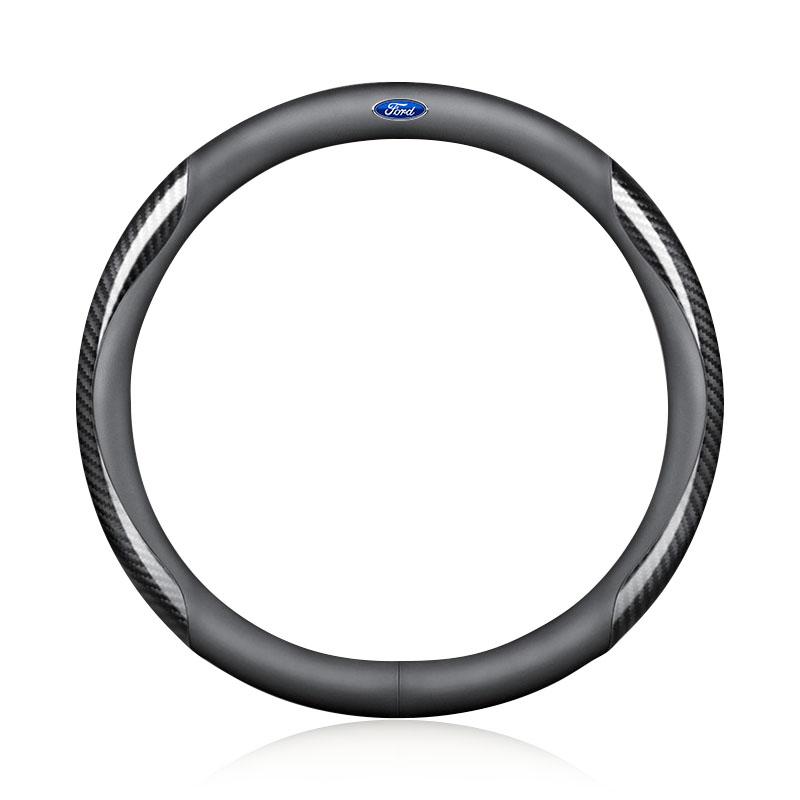 PU Carbon Fiber Leather Car Steering Wheel Cover Car Accessories For Ford Expedition U222 U324 U324N U553