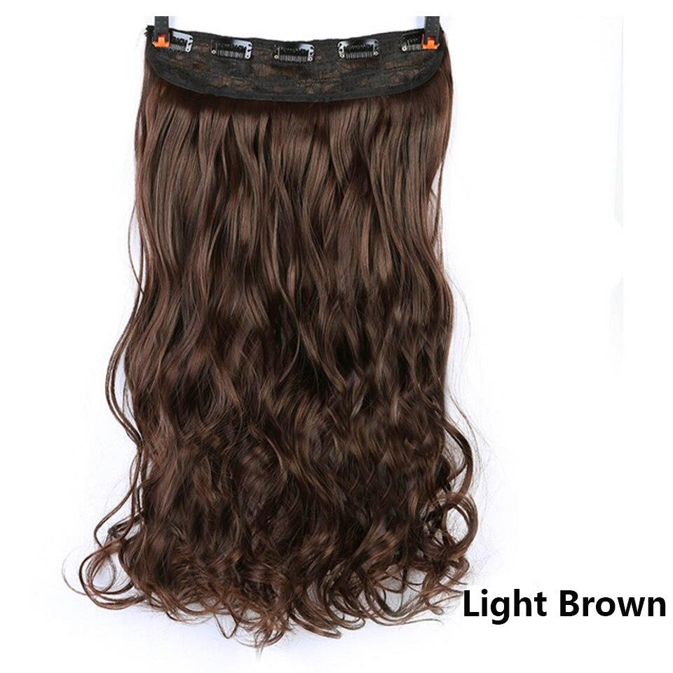 LUPU Synthetic Long Curly Hair Clip In Hair Extension High Temperature Women’s Wavy Hair Piece Black Light/Dark Brown