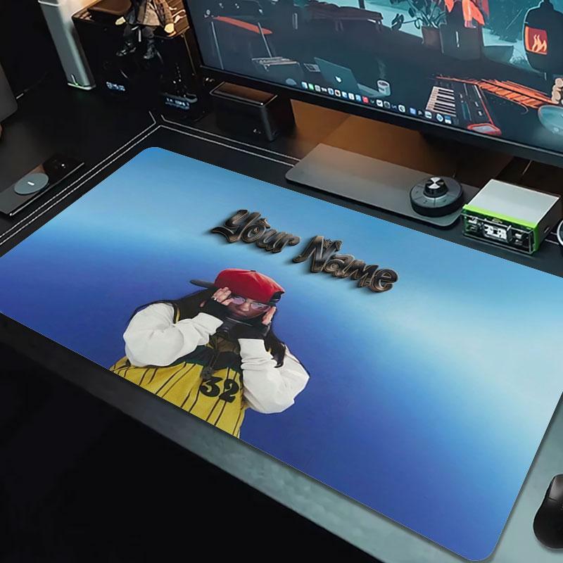 Billie Eilish Custom Name Large Size Mouse Pad Large Gaming Table Cushion Non-slip Laptop Tablet Big Mousepad XXL Mat Mini PC Playmat With Lock edge