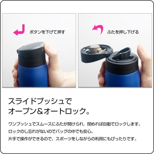 [Эксклюзивно в Интернете] Термос Tiger (ТИГР) Бутылка для воды 500 мл, Подходит для горячей воды, Бутылка из нержавеющей стали с одной кнопкой, Легко использовать одной рукой, Сохраняет тепло