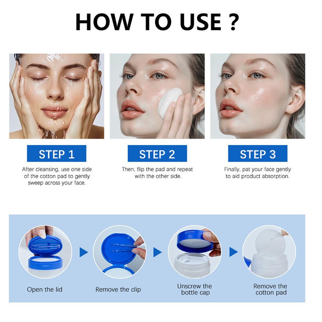 Salicylic-Acid Cotton Pads (80 Pieces) Gentle Moisturizing Salicylic-Acid Cotton Pads Toner Serum 100ml