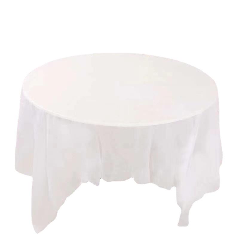 Прозрачная красно-белая одноразовая скатерть - плотная, пластиковая, круглая или прямоугольная