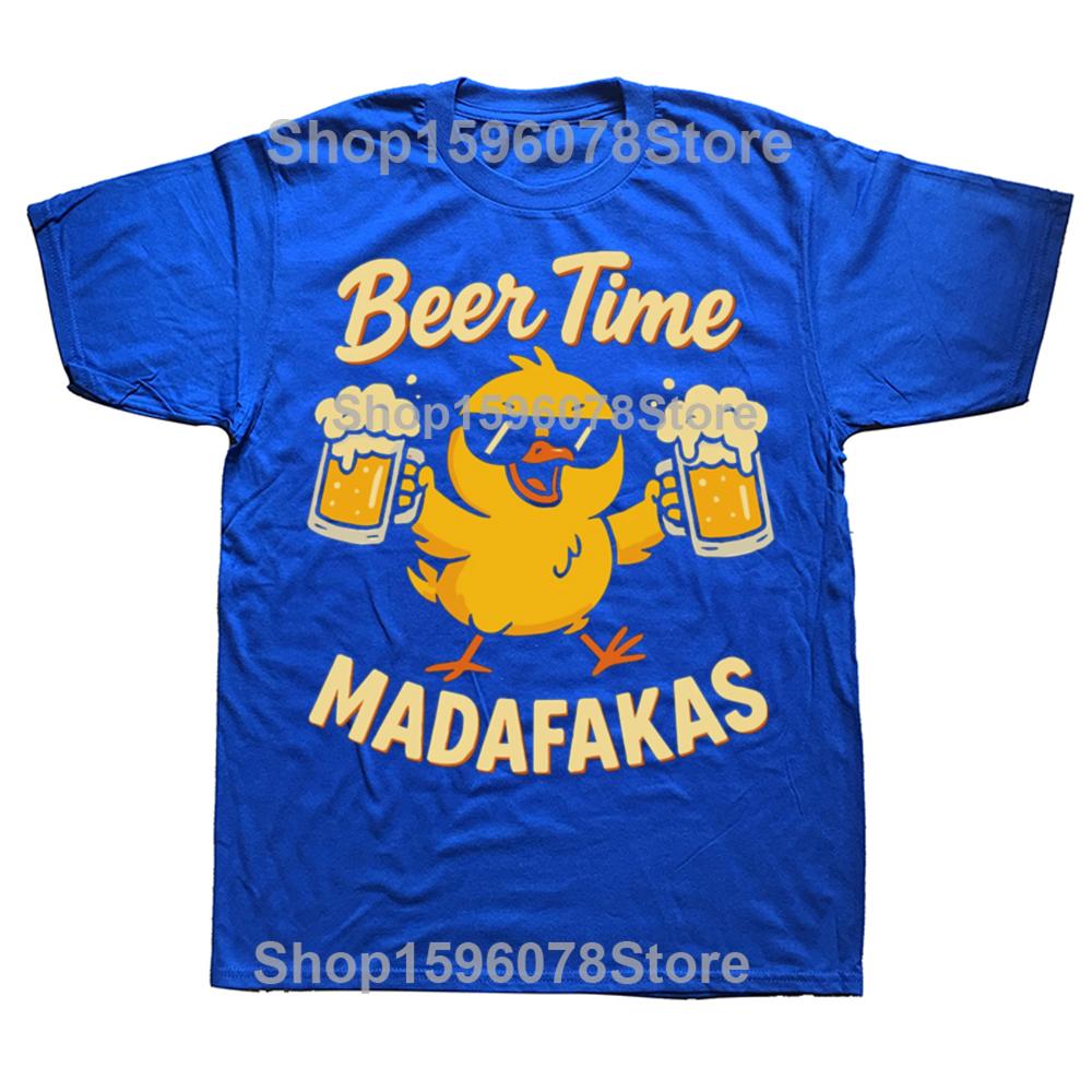 Футболка Beer Time Madafakas Ретро Футболки с графикой для любителей пива Европейский размер 100% хлопок Мягкая Унисекс Летняя футболка
