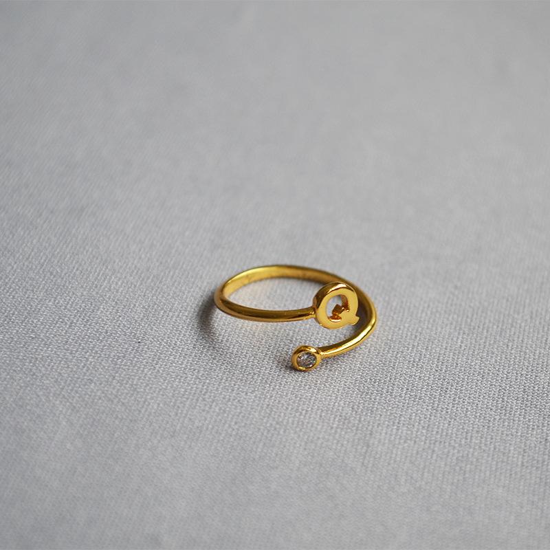 2019 Exquisite Adjustable Initial Ring for Women - Stackable Open Design for Index Finger