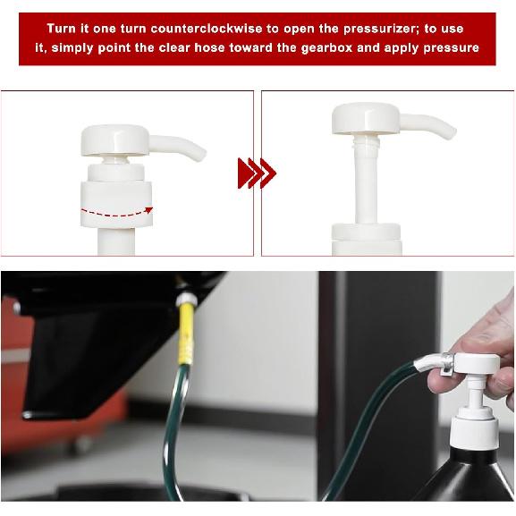 Sun Walker Fluid Pump for Quart Bottles, 4cc Per Stroke Manual Transmission Fluid Pump with Flexible Hose, Lower Unit Gear Oil Extractor Kit for Car