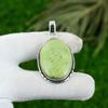 925 Sterling Silver Serpentine Stone Birthday Bezel Artisan Boho Pendant Jewelry