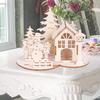 Elegant Nordic 3d Wooden Christmas Tree House Puzzle Delightful Tabletop Decor