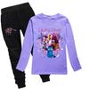 Kpop Witch Hunting Team Warm Comfortable Soft Fashionable Cute Anime Printed Cotton Long Sleeved Boys Girls T-shirt Set