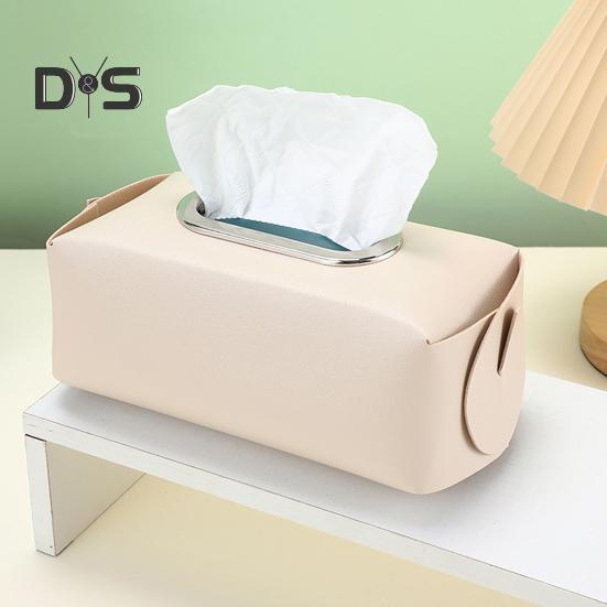 Square Tissue Box Holder Solid Color Large Capacity Foldable Design Easy Assembly Countertop Tissue Case Cover