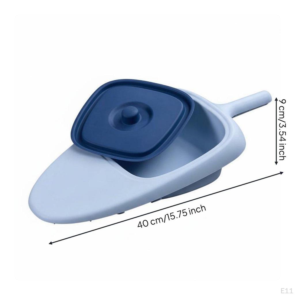 Bedpan with Lid Easy to Clean Fracture Handle Ergonomic Design Portable Bedridden Toilet
