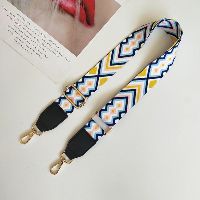 Bag Accessories Ethnic Style Contrasting Color Backpack with Color Wide Bag Belt Burden Reduction Backpack Oblique Span Belt