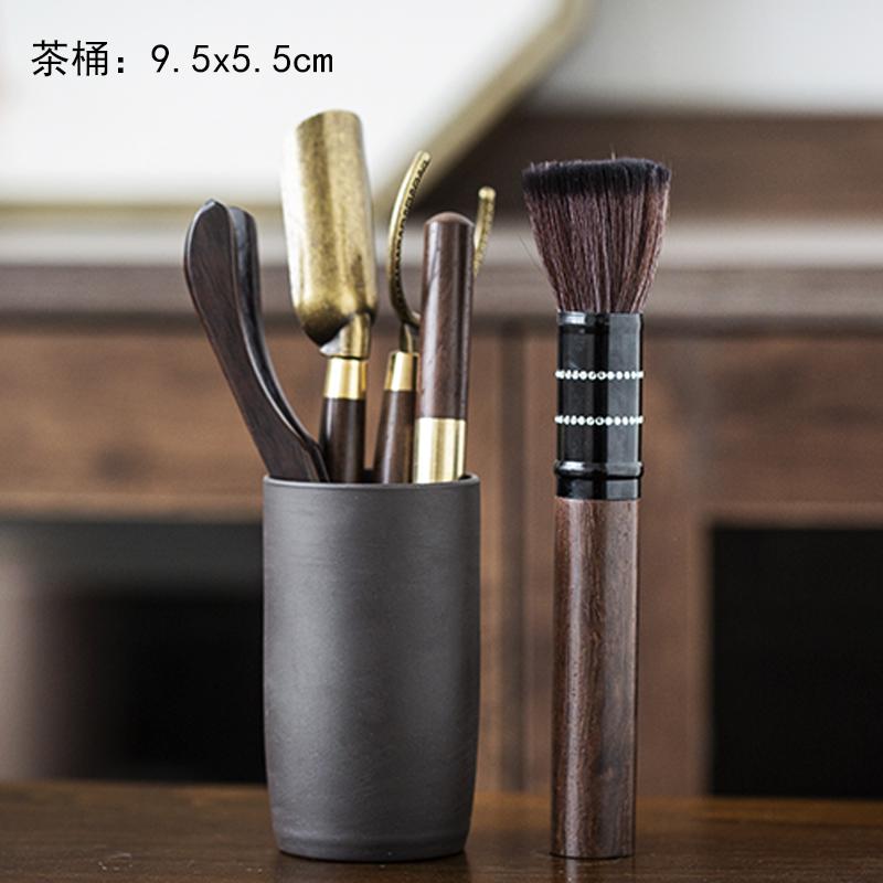 Чайный сервиз из черного сандалового дерева, чайная церемония, костюм для шести джентльменов, принадлежности для заваривания чая, ложка-клипса, чайный сервиз, аксессуары для чайного искусства