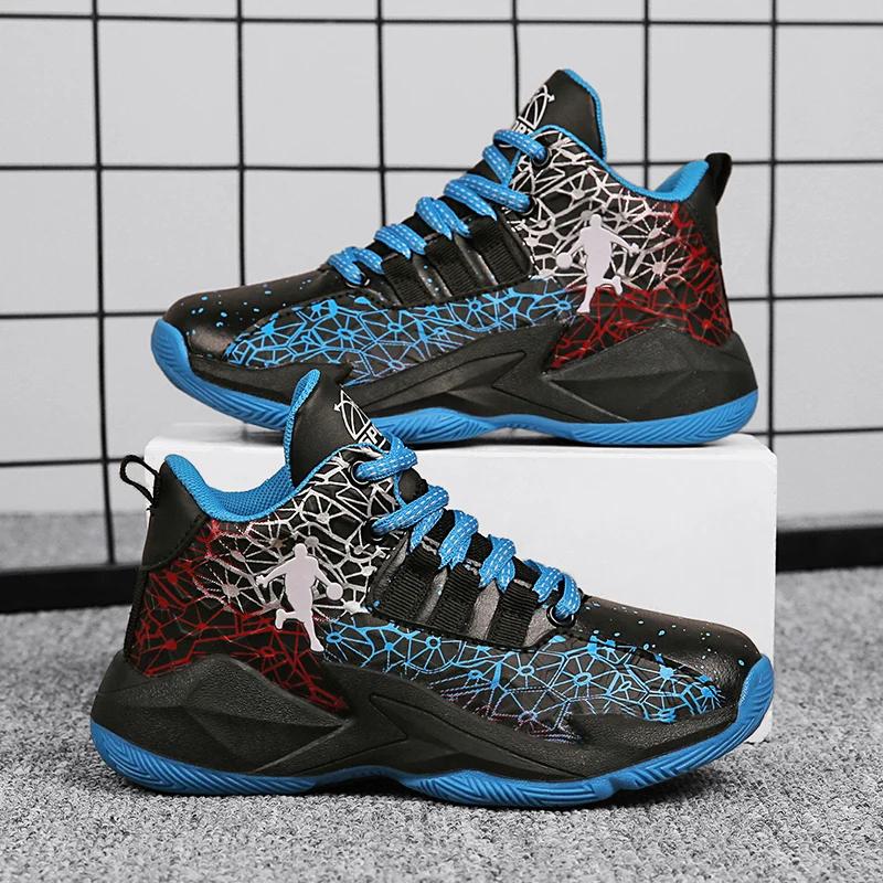 Мальчик Новые мужские баскетбольные кроссовки нескользящие дышащие спортивные удобные оригинальные тренировочные мужские кроссовки