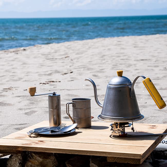 Vintage Inox Coffee Mill, Made In Japan, Authentic VINTAGEINOX, Hand Grinding, Ceramic Blade, Stainless Steel, Aged Finish, Shatterproof, Dishwasher