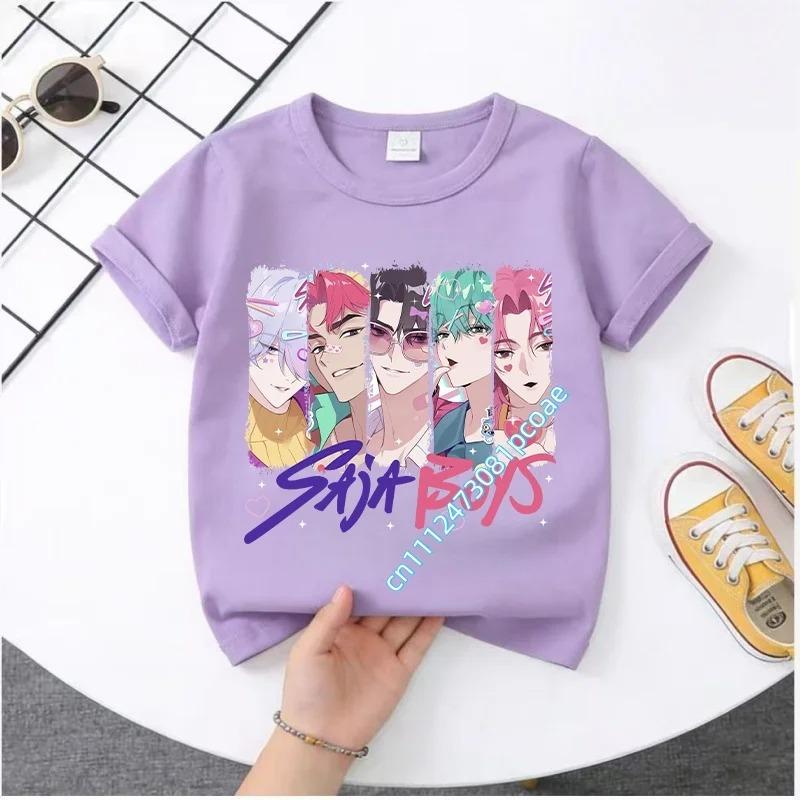 2026 New K-POP Saja Boys Print Short-Sleeved Spring Summer Clothing for Boys and Girls Cute Cotton T-shirt for Boys and Girls