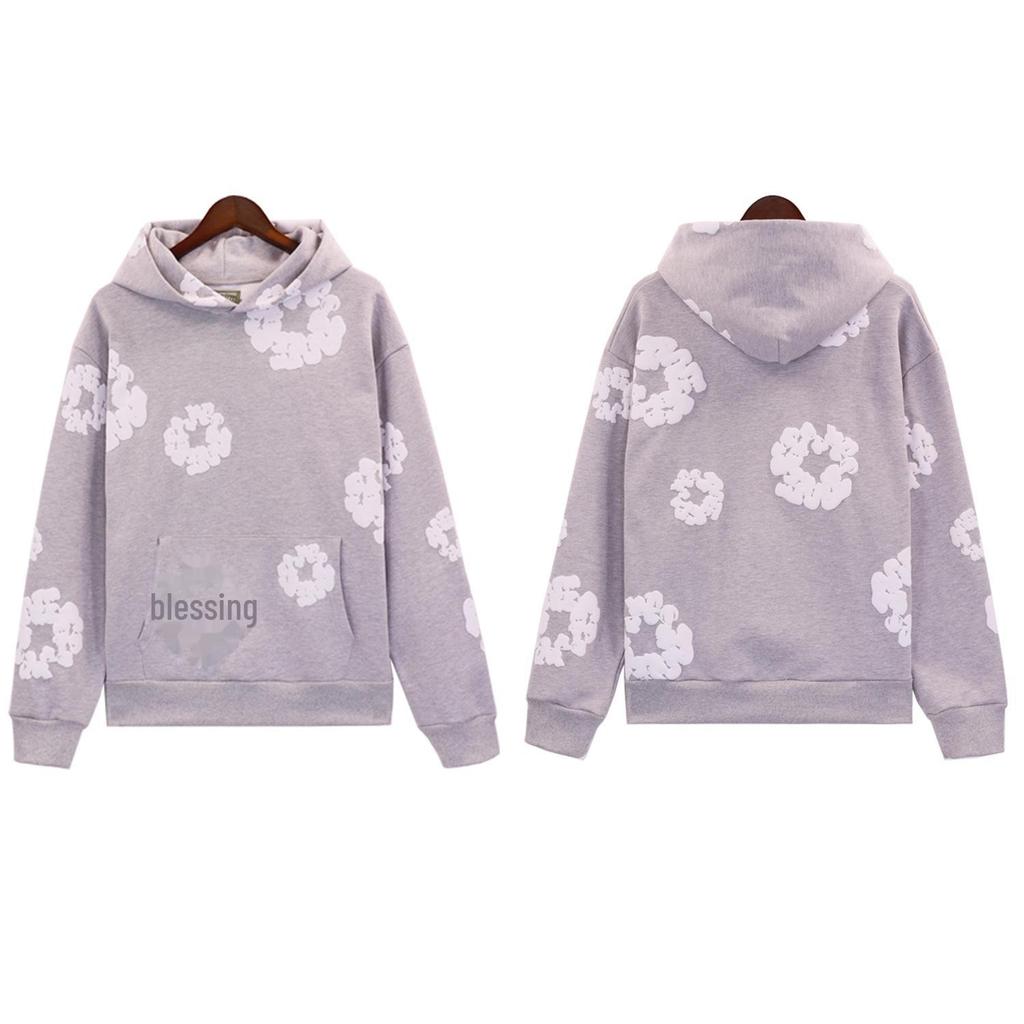 Autumn/Winter Fleece-Lined Sweatshirt and Trousers Set - Kapok Denim American Hoodie