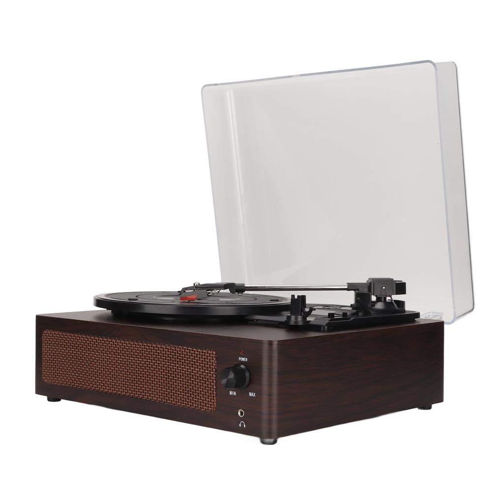 Виниловый проигрыватель BT проигрыватель с ременным приводом 3 скорости пылезащитный встроенный динамик с крышкой винтаж