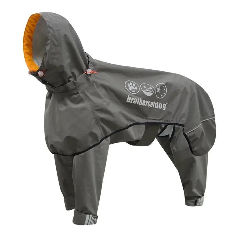 Dog Raincoat Medium Large Dogs Full Package Waterproof Pet Poncho Cool Four-legged Pet Raincoats Split Type Reflective Sticker Pet Products Supplies