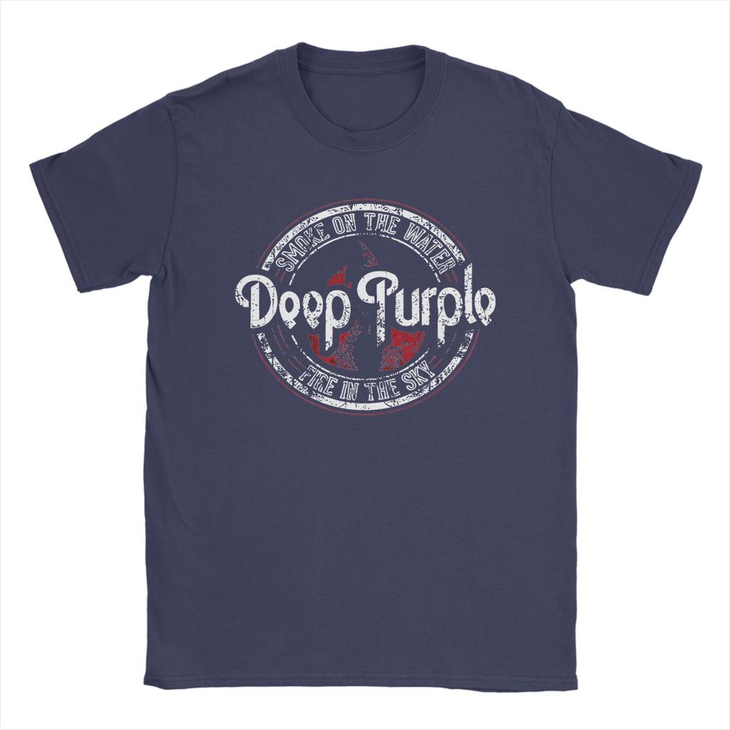 Deep Purple Английская рок-группа Альбом Мужская футболка Удивительная футболка Короткий рукав Круглый вырез Футболки Хлопок Одежда больших размеров