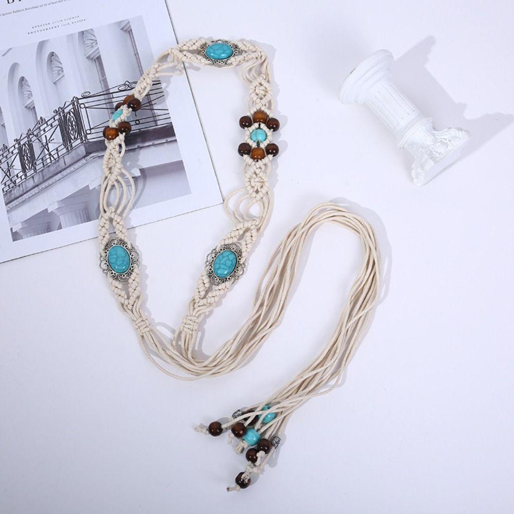 Versatile Woven Belt Ethnic Style Dress Chain Waist Dress Accessories Braided Waist Belt  Women
