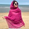 Qinghai Lake Chaka Salt Lake Desert Summer Big Red Tourism Cotton and Line Scarf Women's Sunscreen Shawl Ethnic Style Silk Scarf