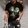 Couple Wolf Print T-Shirt Men's 3D T-Shirt Drop Ship Top Short Sleeve Camiseta Round Neck T-Shirt Fashion Casual Brand