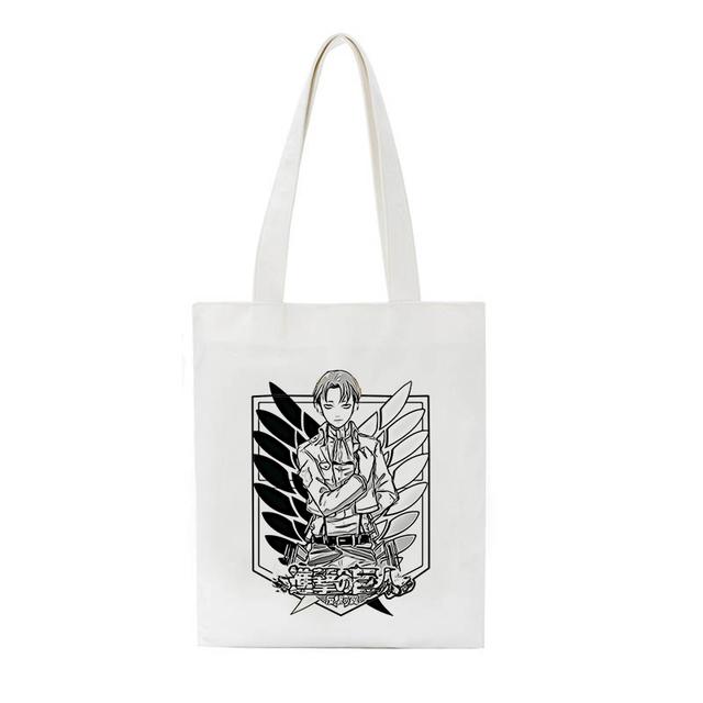 Attack On Titan Canvas Bag Japanese Anime Vintage Women Bag Hip-hop Big-capacity Casual Shopper Bag Harajuku Women Shoulder Bag
