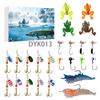 2025 Fishing Lure Advent Calendar 24-Day Countdown Box with Surprise Baits Holiday Countdown Decor Christmas Gift for Men Boys Anglers