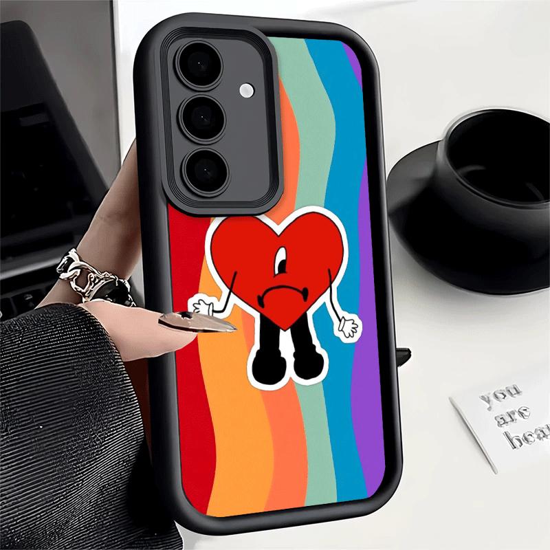 Чехол для телефона для Samsung Galaxy A17 A16 A15 A14 A13 Bad Bunny Сердце A56 A36 A26 A55 A35 A25 A54 A34 A24 A53 A33 A23 A07 A06