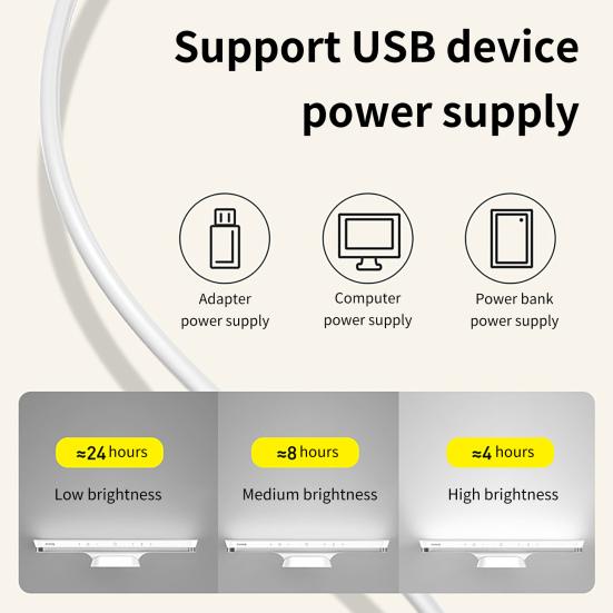 Светодиодный светильник для чтения, регулируемая защита глаз, легкий, креативный, подвесной, с сенсорным управлением, магнитный, с бесступенчатым затемнением, светодиодная настольная лампа