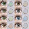Модные цветные контактные линзы Коричневые очковые линзы Желто-зеленые контактные линзы Коричневые серые очковые линзы Макияж Зеленые линзы 1 пара