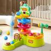 Детская игрушка-трек для запуска шариков с табло, шариками, молотком, электрическим прессовым пусковым устройством с горкой для перекатывания шариков