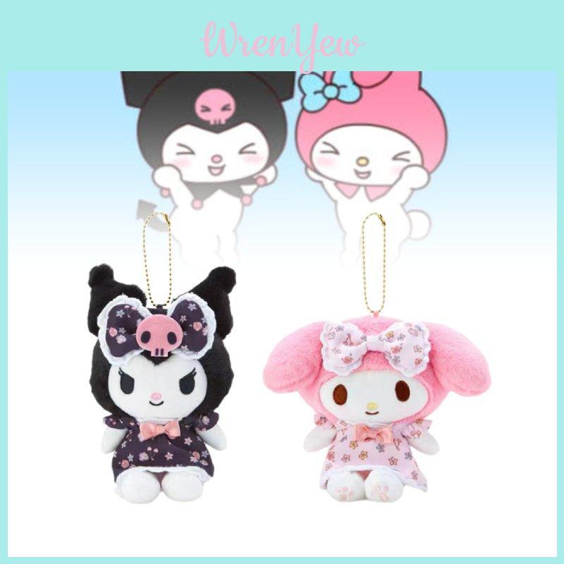 Sanrio Kuromi Floral Dress Adorable Plush Hanger New Japanese Soft Toy