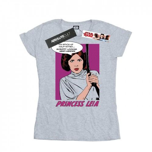 STAR WARS Женская/дамская футболка из хлопка с изображением принцессы Леи в стиле поп-арт