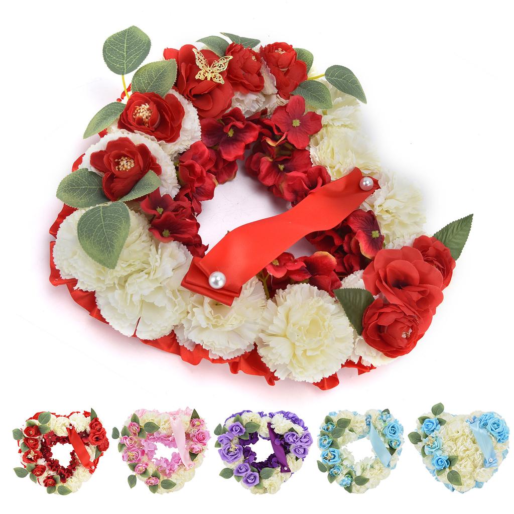 Искусственные венки в форме сердца Свадебные венки Искусственные цветы Украшения для свадебной церемонии Годовщина