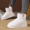 Fashion Thicken Warm Plush Snow Boots Women Thick Sole Patent Leather Waterproof Winter Boots Woman Non Slip White Platform Ankle Botas