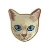Tokyo Kankan Cat Goods "Cat Embroidered Mirror 1915: White" Handheld Compact Mirror, Cute, Portable, Mini Cat (White)