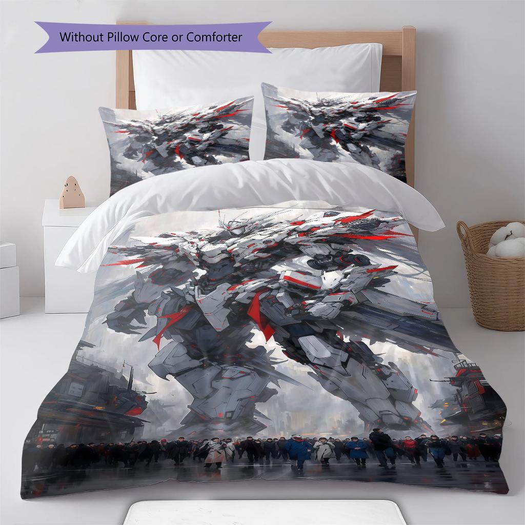 Gundam RX-78 Gundam Anime Bedding Set Polyester Soft Duvet Cover Twin Full Queen King -QJY