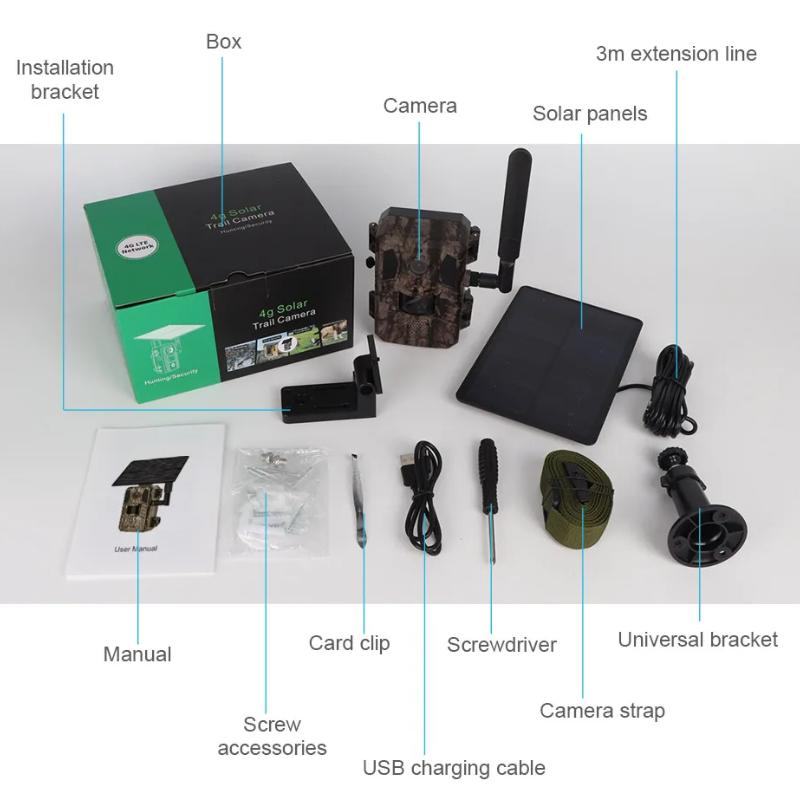 LS VISION Солнечная камера для охоты и слежения 14 Мп 4G SIM-карта IP66 водонепроницаемый 2-сторонняя связь 20 м PIR детектор движения камера для наблюдения за дикой природой ИК ночное видение