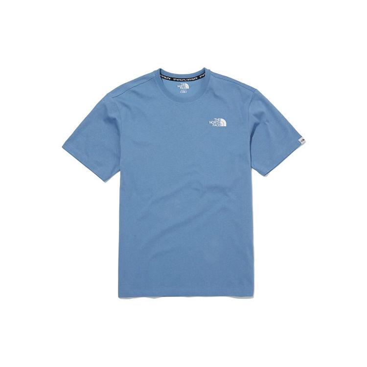 THE NORTH FACE T-Shirts Unisex Smoke Blue Crew Neck Moderate Straight Fit NT7UM10M