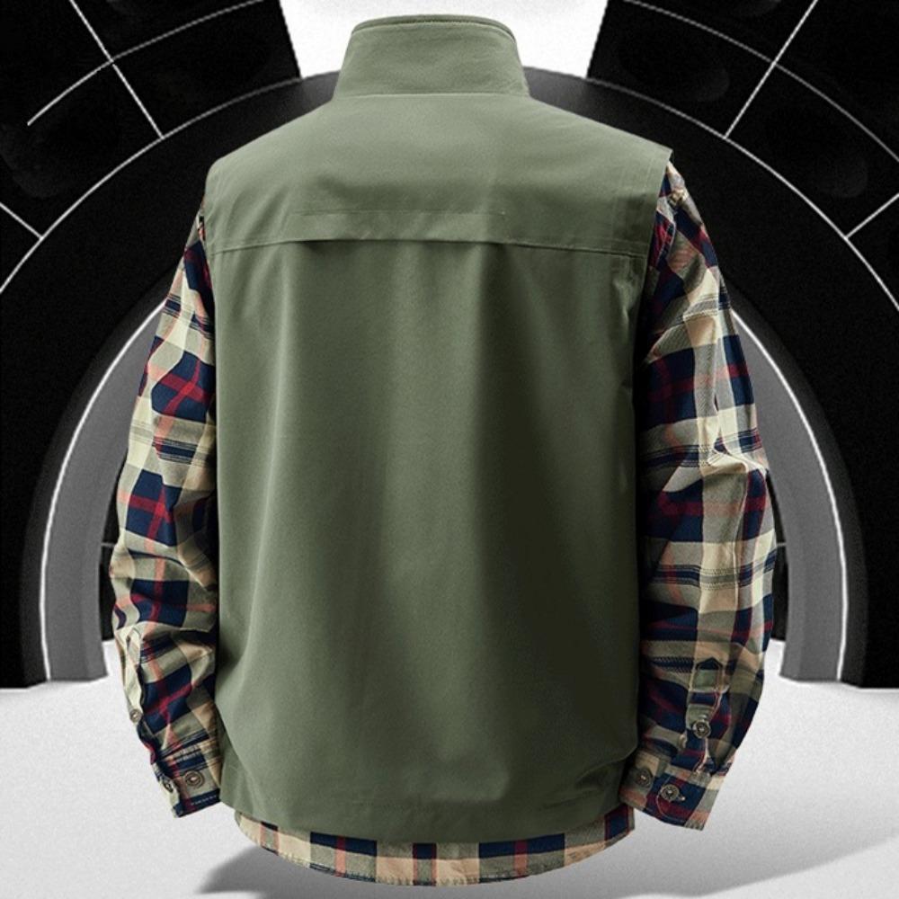 Летний мужской уличный дышащий жилет без рукавов Мужской повседневный жилет с несколькими карманами Мужской карго сафари рабочий жилет Большой размер 6XL