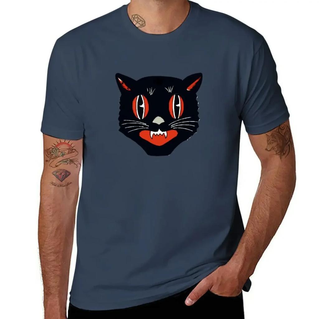 Vintage Black Cat T-Shirt graphics vintage mens t shirts pack
