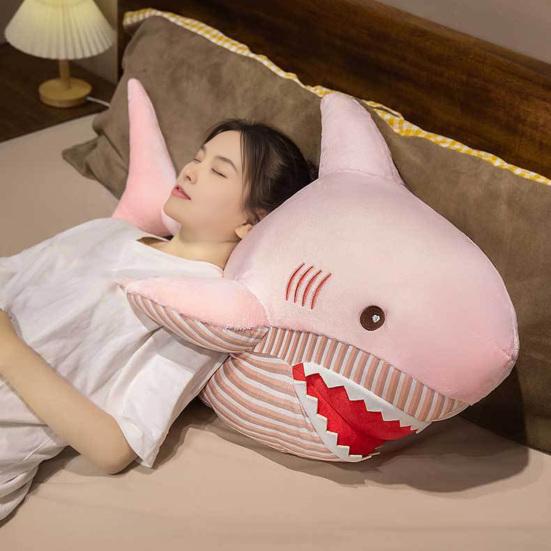 Гигантская плюшевая подушка-акула 100 см мягкая пушистая набивная игрушка для обнимания и сна большая обнимательная игрушка-акула для детей и взрослых