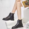 Autumn and Winter New Ladies Height Increasing Insole Versatile Breathable Booties Front Zipper Fashion Single-Layer Boots