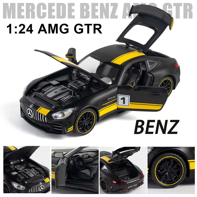 1/24 Benz GTR AMG-GTR Sport Alloy Car Diecasts & Toy Vehicles Toy Car Metal Collection Model Car Model High Simulation Kids Gift