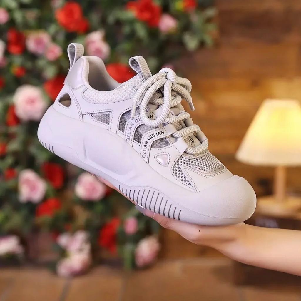 Женские кроссовки ретро 2024 новые нескользящие сетчатые женские вулканизированные туфли дышащие кожаные танкетки спортивная женская обувь Zapatos De Mujer