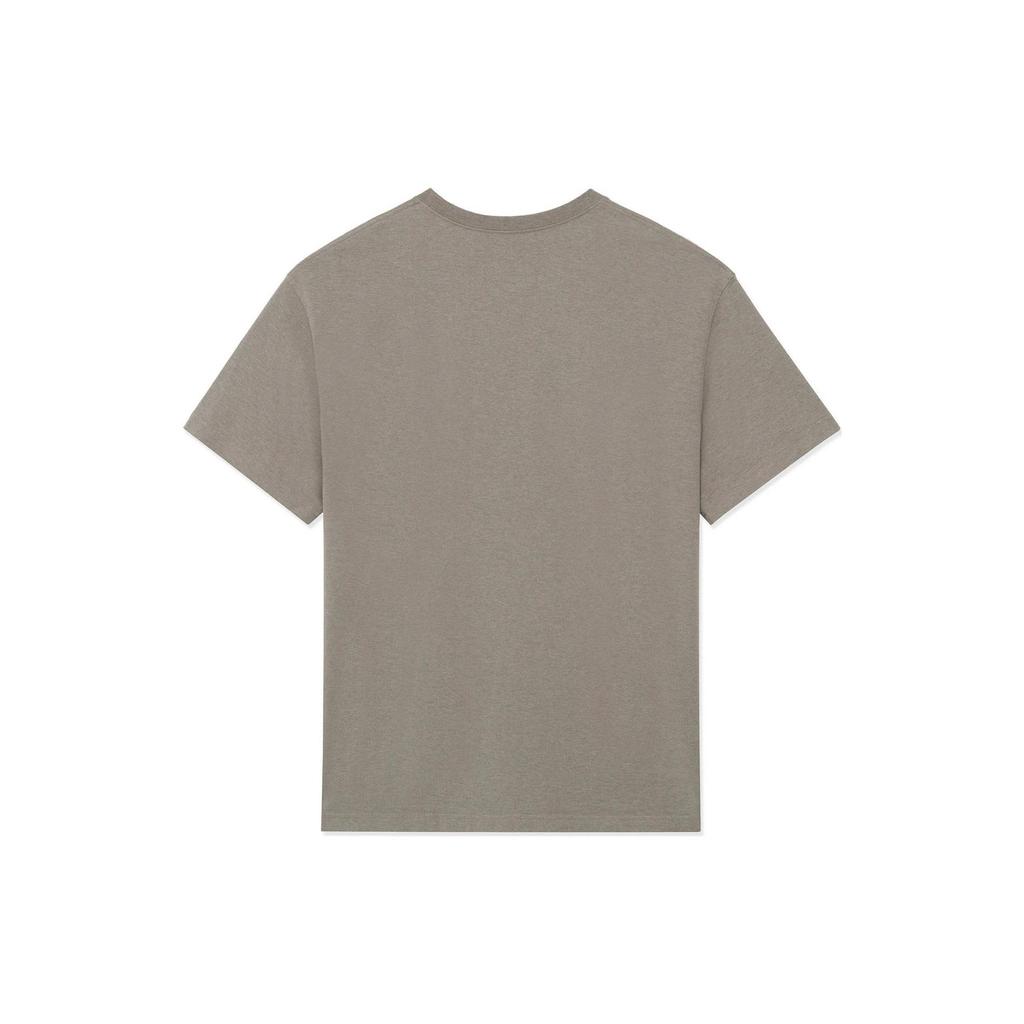 Li-Ning Футболка Vital Essential с вышивкой, однотонная, свободная, с круглым вырезом и коротким рукавом, унисекс, цвет граната-цедра-желтый AHSS132-2